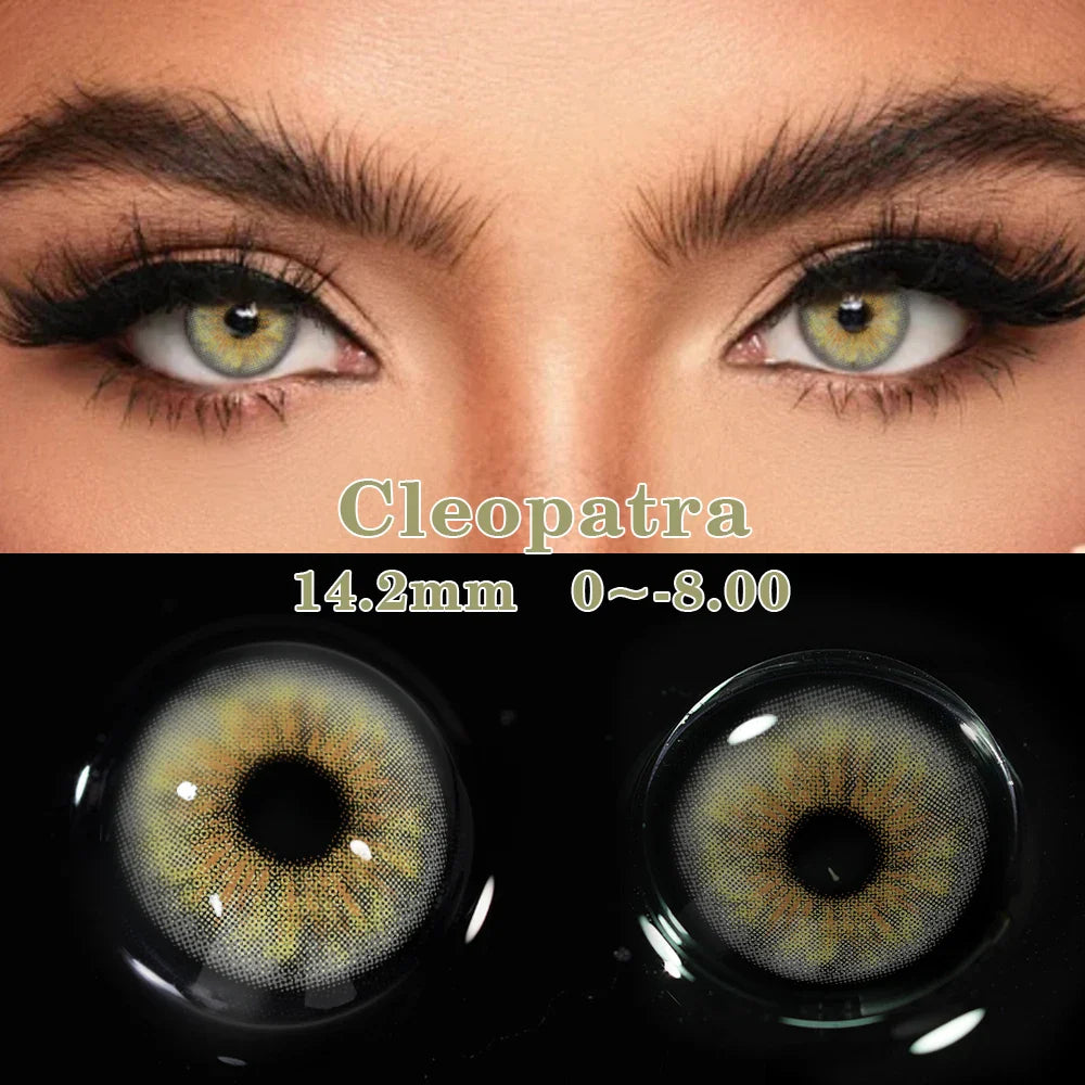 Rynx | 1 Pair Colored Contact Lenses with Prescription Myopia Blue Lenses with Power Gray Pupils Brown Lenses Fashion Annually