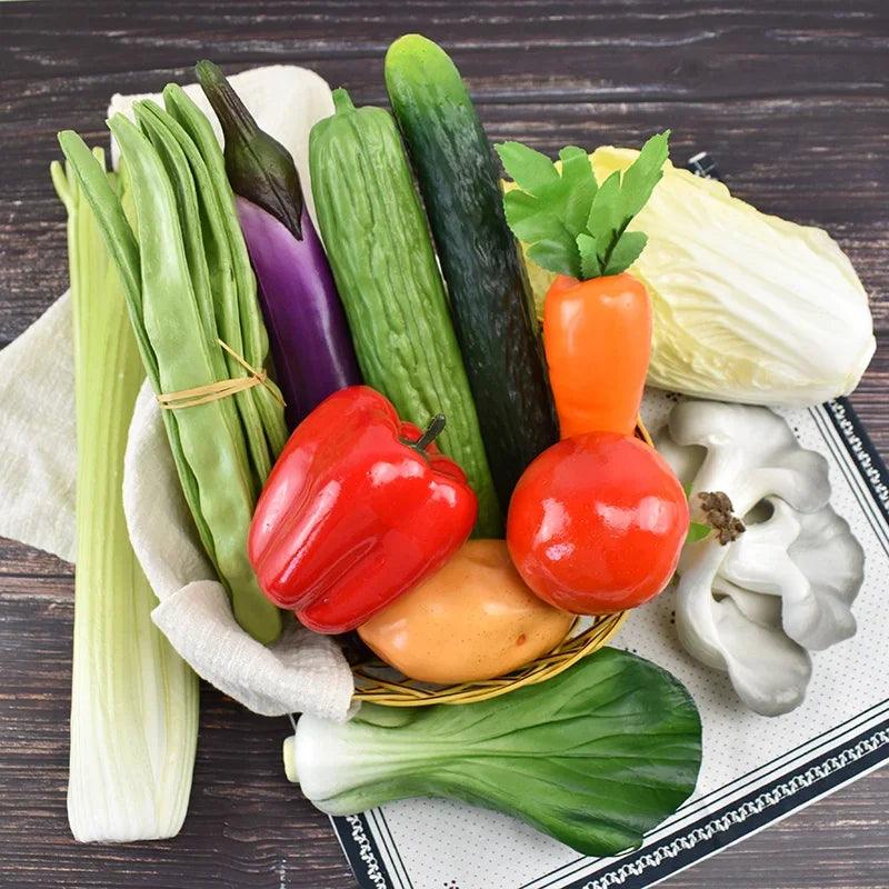 Lisslune | Life-Size Kitchen Vegetable Display Models - Decorative Artificial Ornaments for Culinary Education