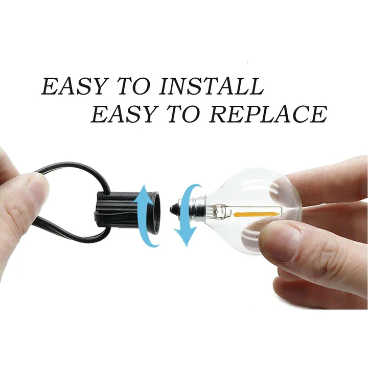 Lisslune | G40 bulbs, E12, 5 V, 110 V, 220 V, 1 W, plastic globe bulbs, string lights, for indoor and outdoor use, terrace, home, garden, decoration, warm white