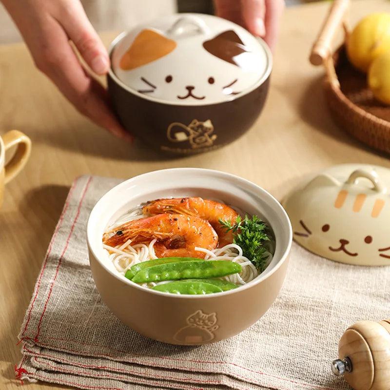 Lisslune | Playful Japanese Cat Ceramic Bowl Collection - Elevate Your Food with Quirky Enjoyment