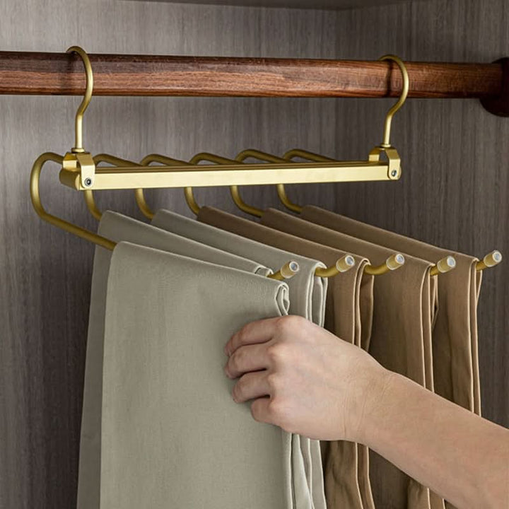 Lisslune | SpaceLuxe Aluminum Pants Hanger – Multi-Layer, Space-Saving Closet Organizer