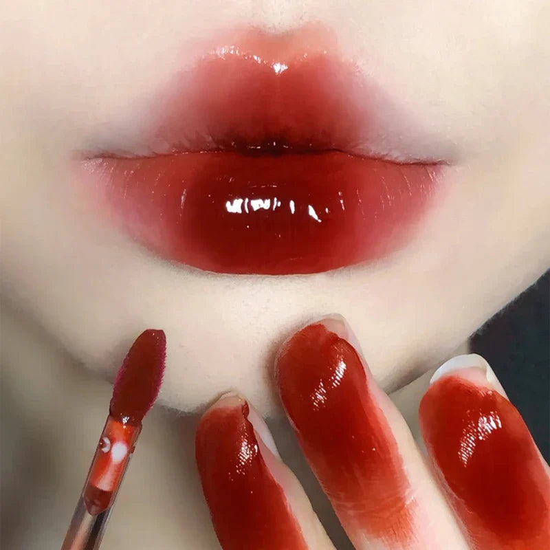 Rynx | Cherry Pink Mirror Water Lip Gloss 10 Colors Transparent Glass Lip Oil Waterproof Liquid Lipstick Nude Brown Clear Shade Makeup