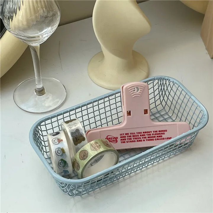 Rynx | In-Style Desk Storage Wire Basket Organizer Student Office Stationery Storage Box Desktop Iron Storage Boxes
