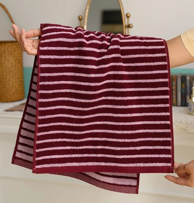 Rynx | Striped Geometric Diamonds Cotton Towels Soft Absorbent Face Towel Combed Long Staple Fiber Kids Hands Towel Adults Bath Household To
