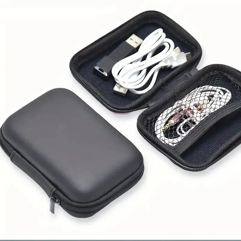 Rynx | 1pc Portable Waterproof Headphone Storage Bag, Data Cable Packing Cube, EVA Protective Case for Travel