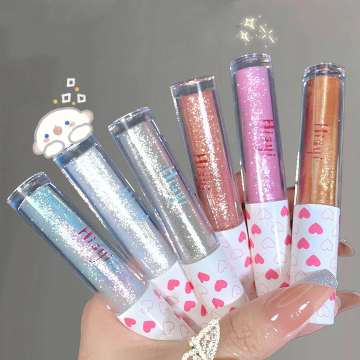 Rynx | 6 Colors Glitter Liquid Eyeshadow Waterproof Pearl Shimmer Eyeshadow Highlighter Sequins Lying Silk Makeup Beauty Tool