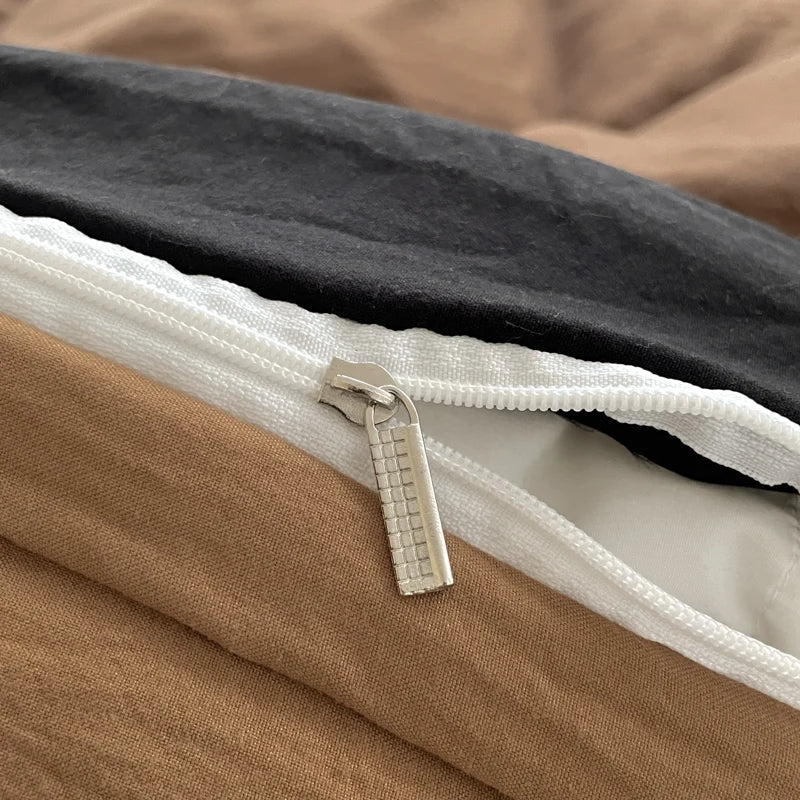 Rynx Ins Style Bedding Set Heavyweight Heavy Water Washable Wool Style Double Color Bedding Sheet Cover Pillowcase Set For Summer Winter