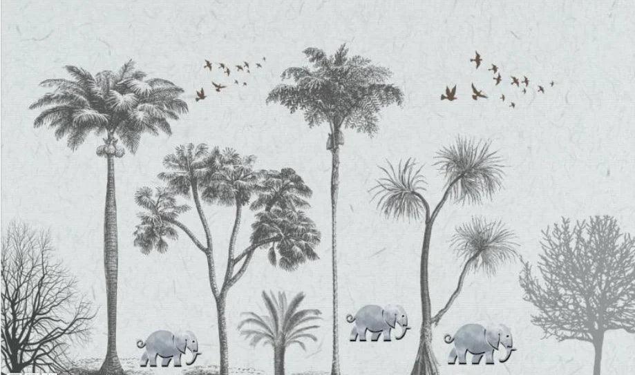 Lisslune | Peaceful Tropical Oasis 3D Wall Mural - Custom Sizes Available