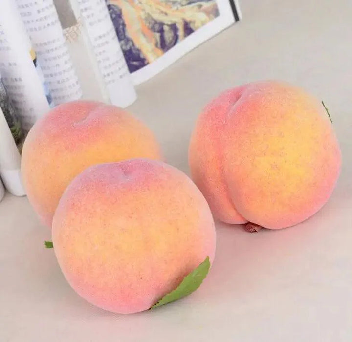 Lisslune | Realistic 8.5 cm Honey Peach Decorative Fruit Ornament for Home Elegance