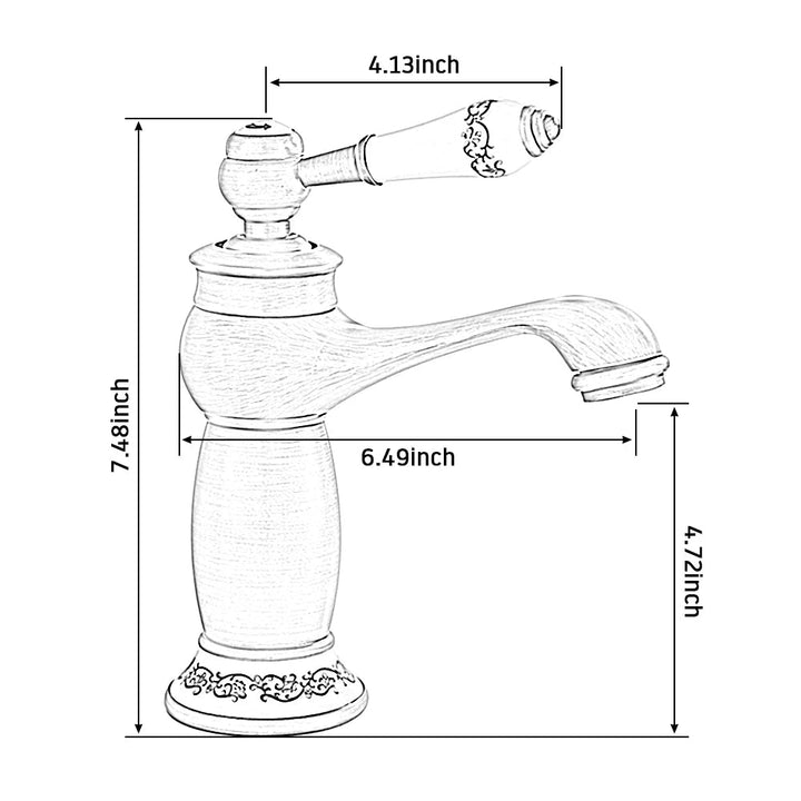 Lisslune | HeritageFlow – Vintage Bronze Faucet with Porcelain Handle