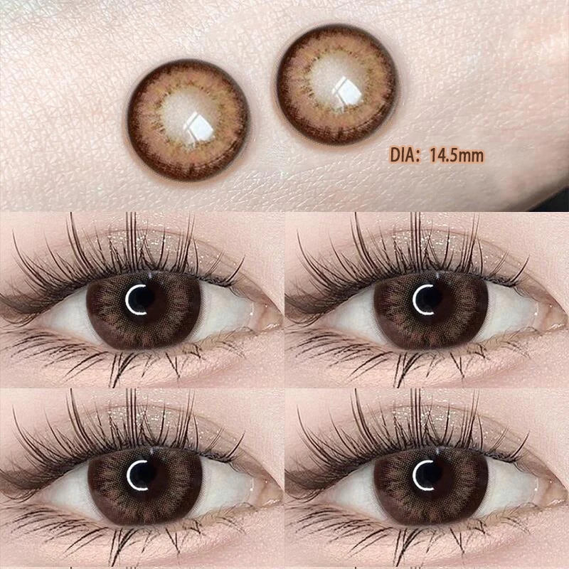 Lisslune | 1 Pair Natural Contact Lenses for Eyes High Quality Annually with Diopters Myopia Eye Beauty Pupil Cosmetics