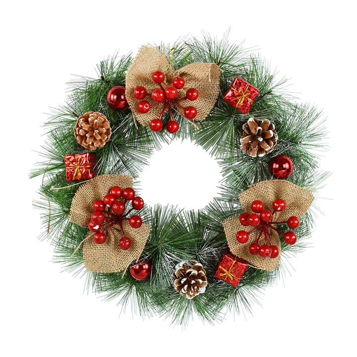 Rynx 30cm Christmas wreath Xmas door garland hanging ornaments Merry Christmas decoration for home New Year Navidad door hanger