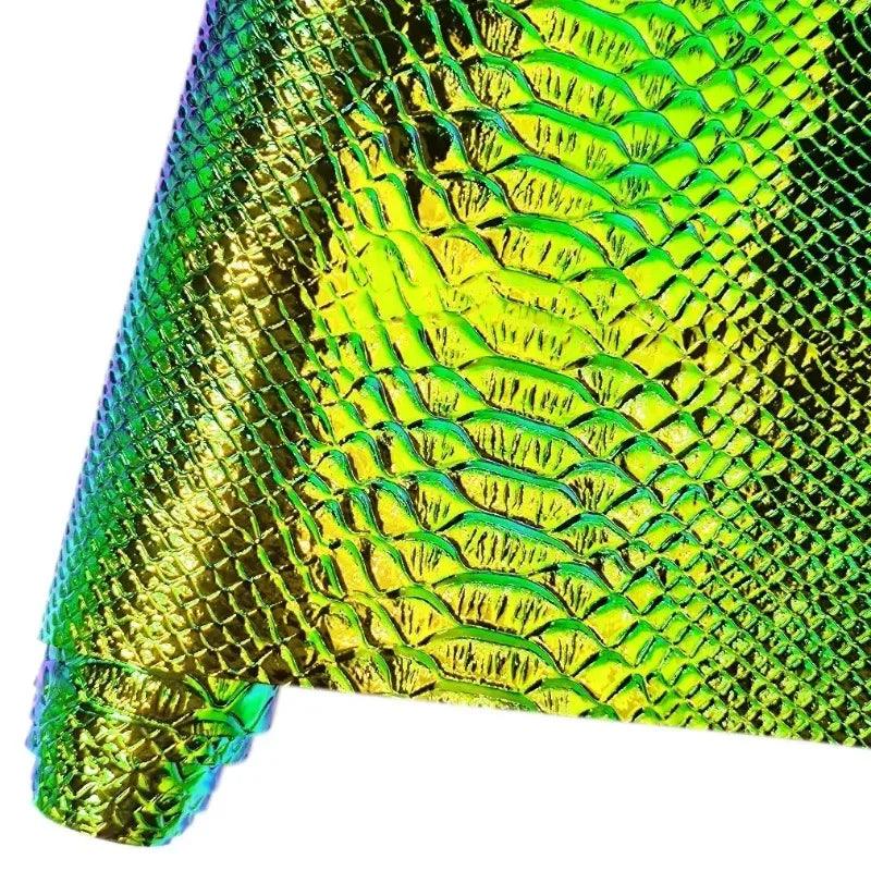 Lisslune | Iridescent Holographic Snake Skin PU Leather Craft Roll for Creative DIY Adventures