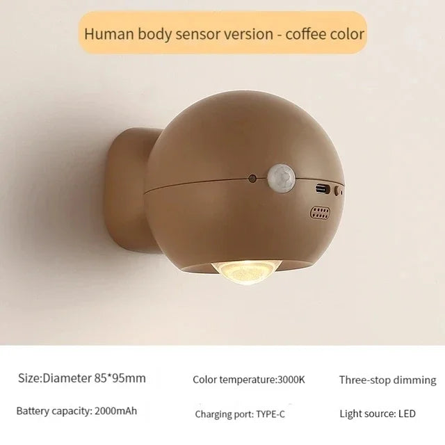 Lisslune | Rotating Mini Magnetic Rechargeable Wall Lamp