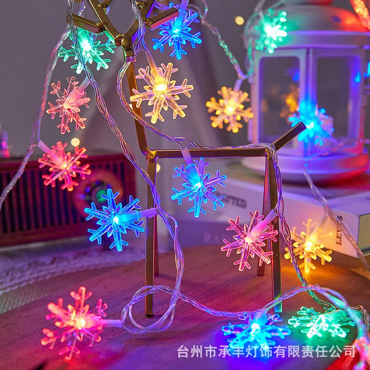 Rynx | 1/3/6M LED Snowflake String Lights Battery/USB Power Copper Wire Garland Light New Year Garden Wedding Living Room Decoration