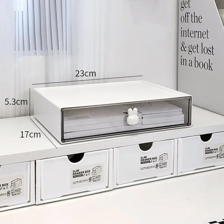 Rynx | Kawaii Ins Organizer Desktop Drawer Free Combination Storage Box Plastic Hairpin Makeup Cosmetic Desk Storage Organizer Shelf
