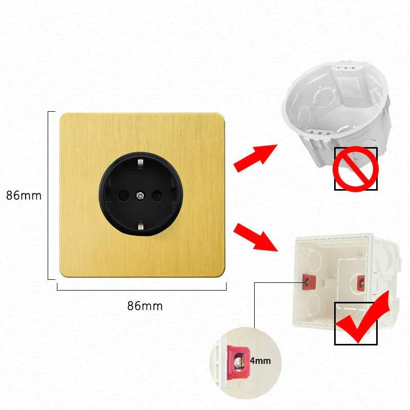 Lisslune | Luxurious Gold Dimmer Switch Set with USB Charging Port - Perfect for French/EU Plugs