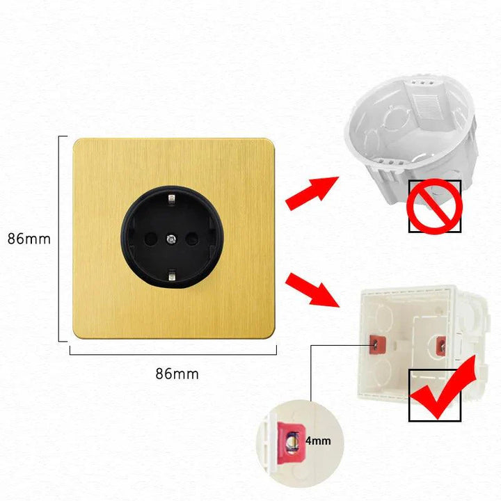 Lisslune | Luxurious Gold Dimmer Switch Set with USB Charging Port - Perfect for French/EU Plugs