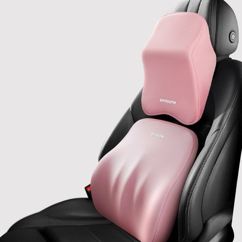 Lisslune | ErgoDrive Car Seat Support – Orthopaedic Cushion for Neck & Back Pain Relief While Driving