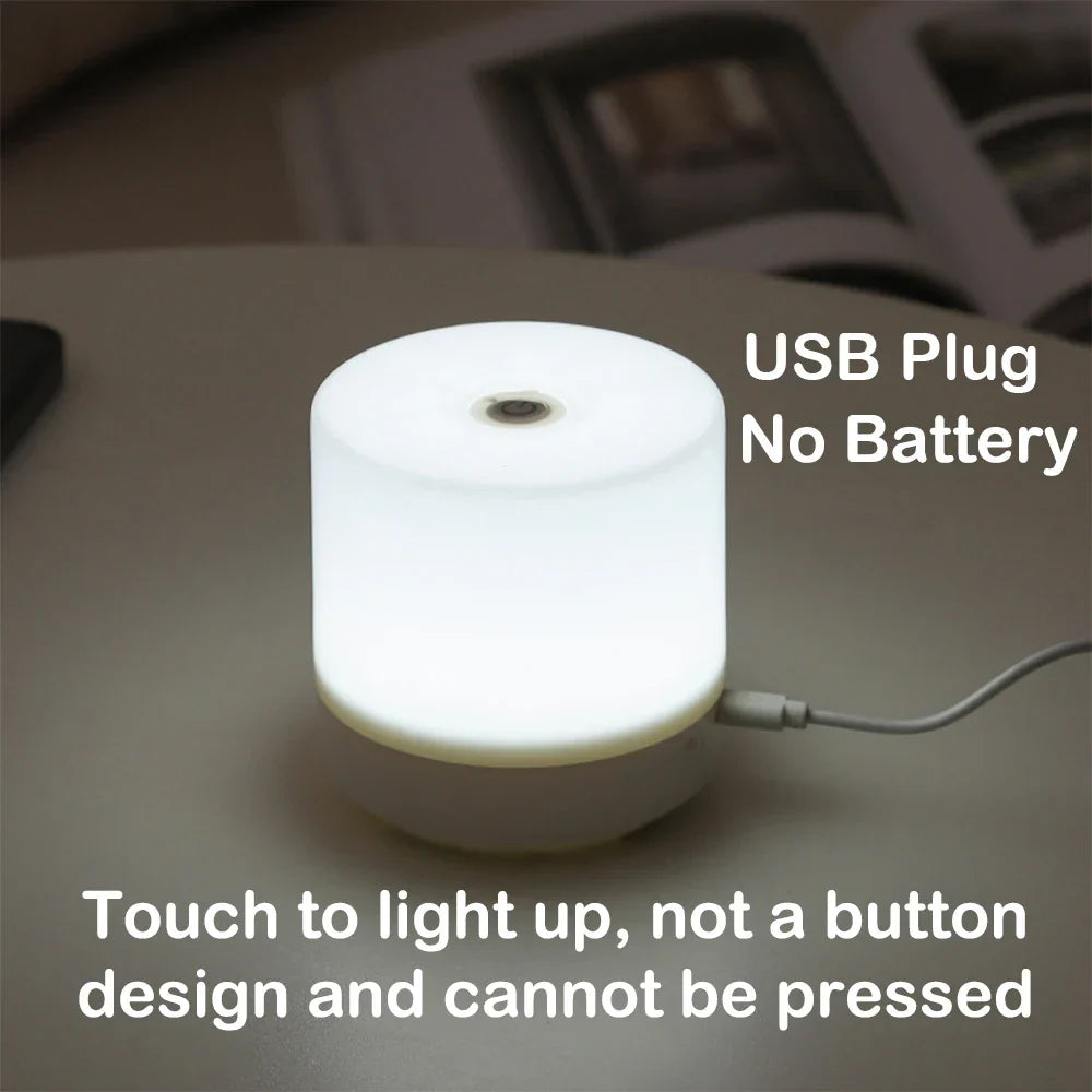 Lisslune | Creative USB Nightstand Lamp - Touch-Dimming LED Night Light for Bedroom & Student Dormitory
