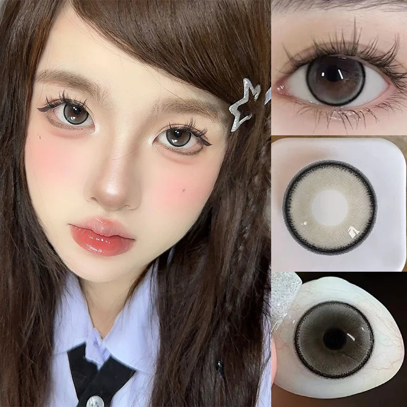 Rynx | 1 Pair 0~-8.00 Myopia Lenses Colored Contact Lenses with Strength High-Quality Natural and Beautiful Pupils New Soft Lenses