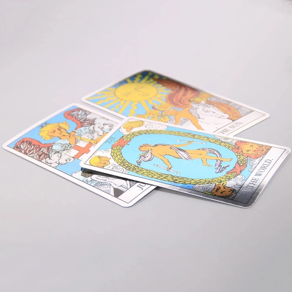 Rynx | 10.3*6cm MagicSeer Rainbow Tarot Card Decks, Tarot Cards and Book Sets for Beginners, holographic Tarot Deck Board Game