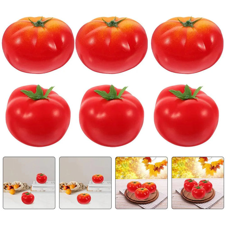 Lisslune | Life-like 6-Piece Synthetic Tomato Collection - Realistic Decorative Props for Home and Retail Spaces