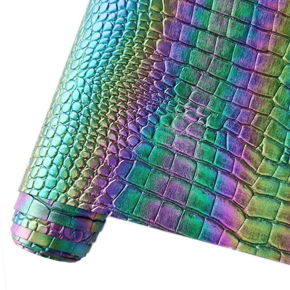Lisslune | Luxe Holographic Crocodile Pattern Faux Leather Craft Roll - 30x135cm