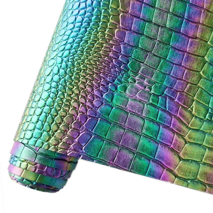 Lisslune | Luxe Holographic Crocodile Pattern Faux Leather Craft Roll - 30x135cm