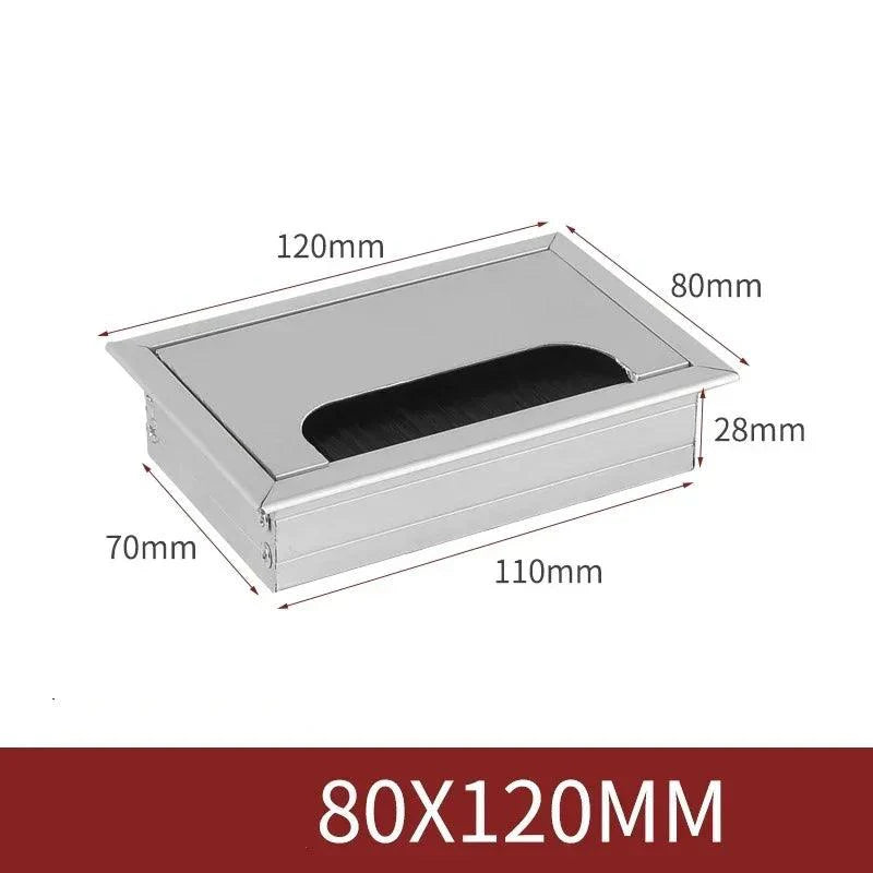 Lisslune | Slim Rotatable Aluminum Table Cable Management Grommet with Flip-Top Access