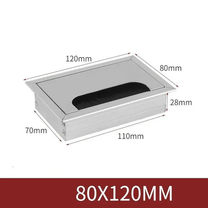 Lisslune | Slim Rotatable Aluminum Table Cable Management Grommet with Flip-Top Access