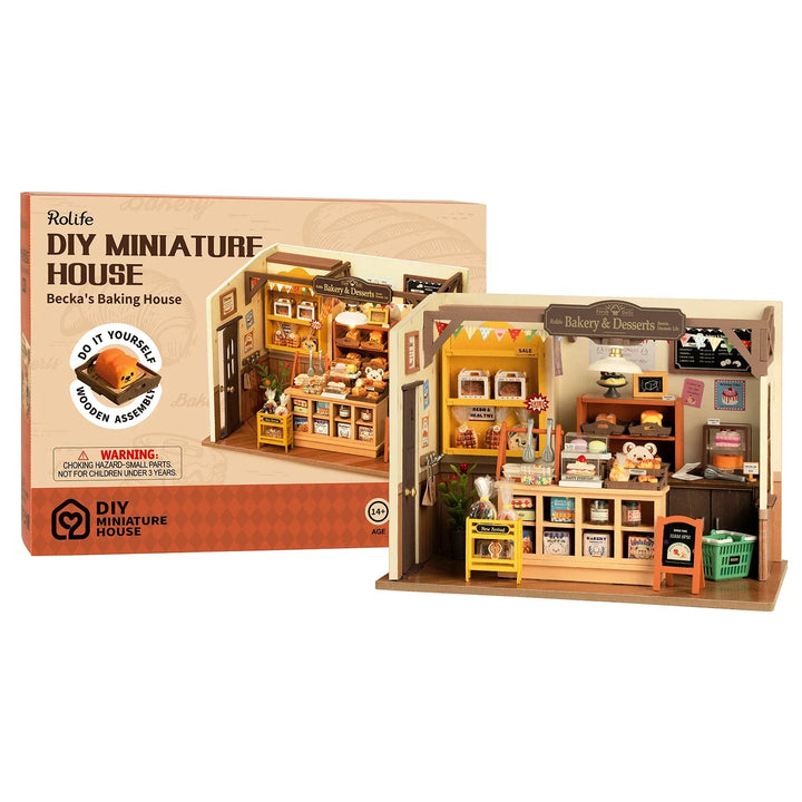 Lisslune | Miniature Cafe Wooden Assembly DIY Bakery Kit