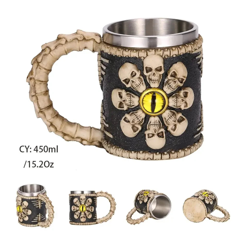 Lisslune | Medieval Dragon Resin Stainless Steel Mug as Coffee Mug or Tea Mug