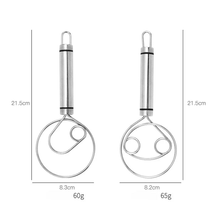 Lisslune | Robust Stainless Steel Danish Dough Whisk – Durable, Ergonomic Design for Versatile Baking & Cooking