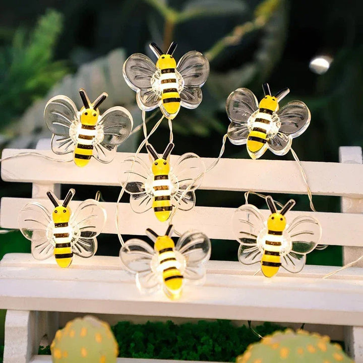 Rynx | 3M LED Bee Lights String Lights Battery Operated Outdoor Waterproof Fairy Garland Lamp For Festival Christmas Garden Bedroom Decor