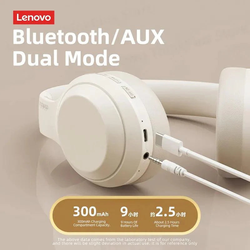 Lisslune | Lenovo TH10 Wireless ANC Stereo Headphones with Powerful Bass and Sweat-Resistant Design