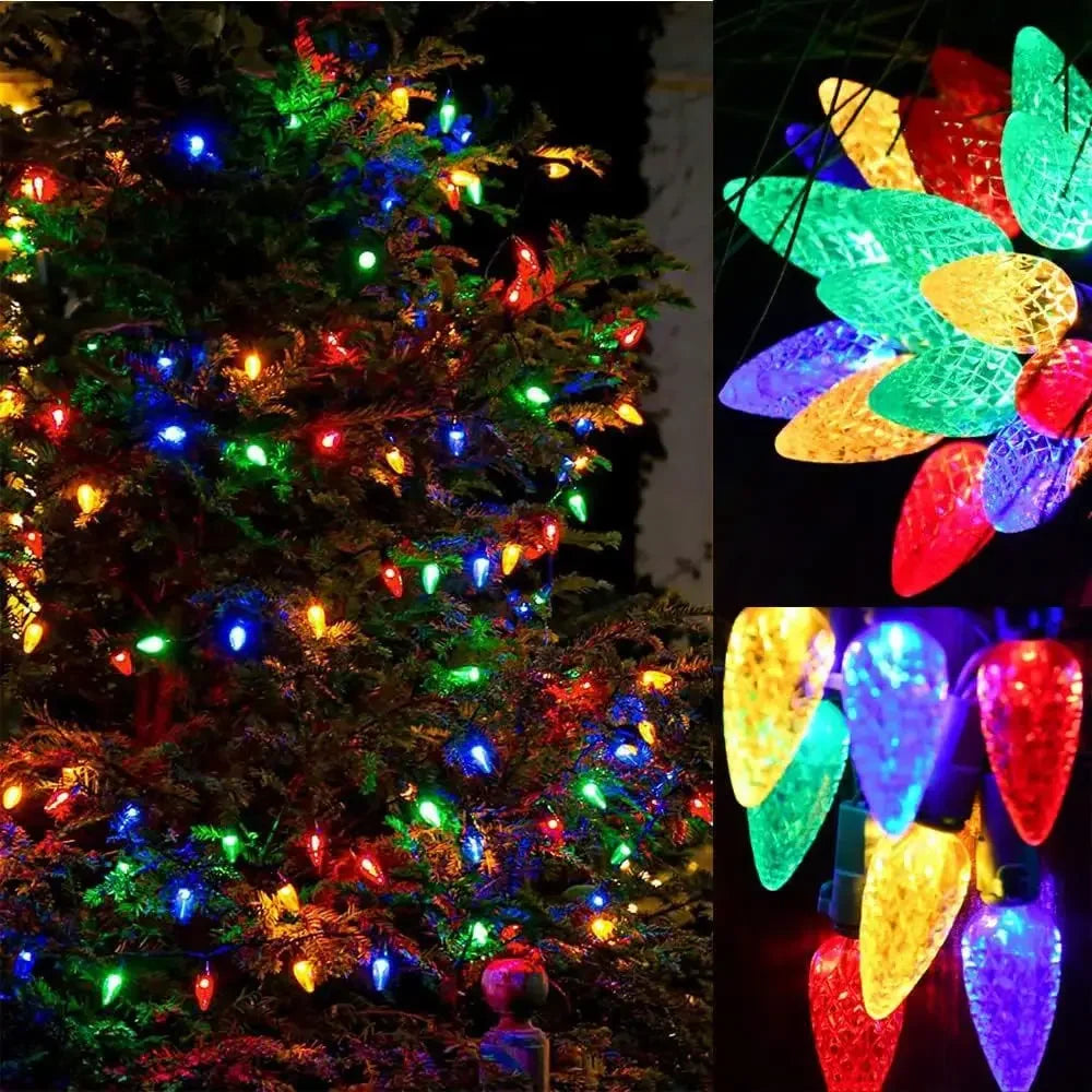 Lisslune | GlowLume Solar Powered C6 String Lights – Create A Magical Outdoor Decoration