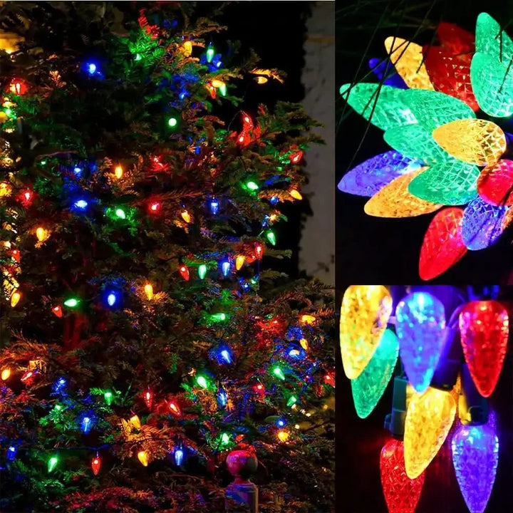 Lisslune | GlowLume Solar Powered C6 String Lights – Create A Magical Outdoor Decoration