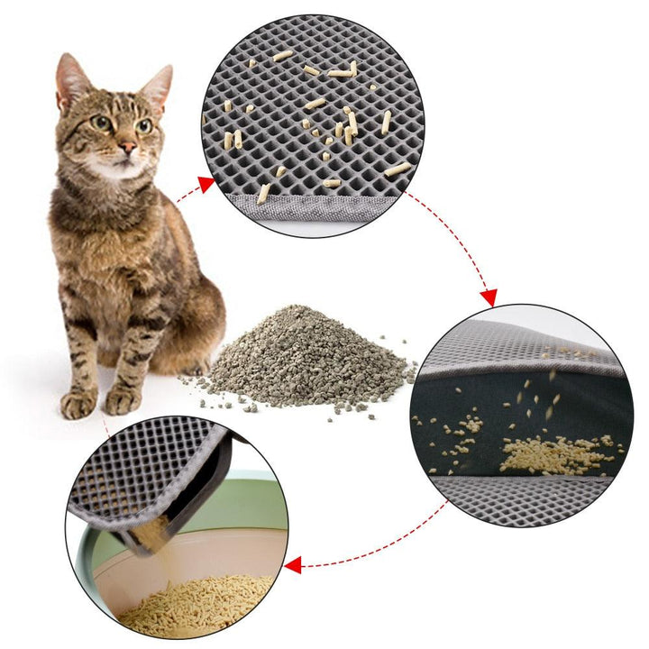 Lisslune | Ultimate Clean Cat Litter Catch Mat: Innovative Dual-Layer Design for Maximum Hygiene
