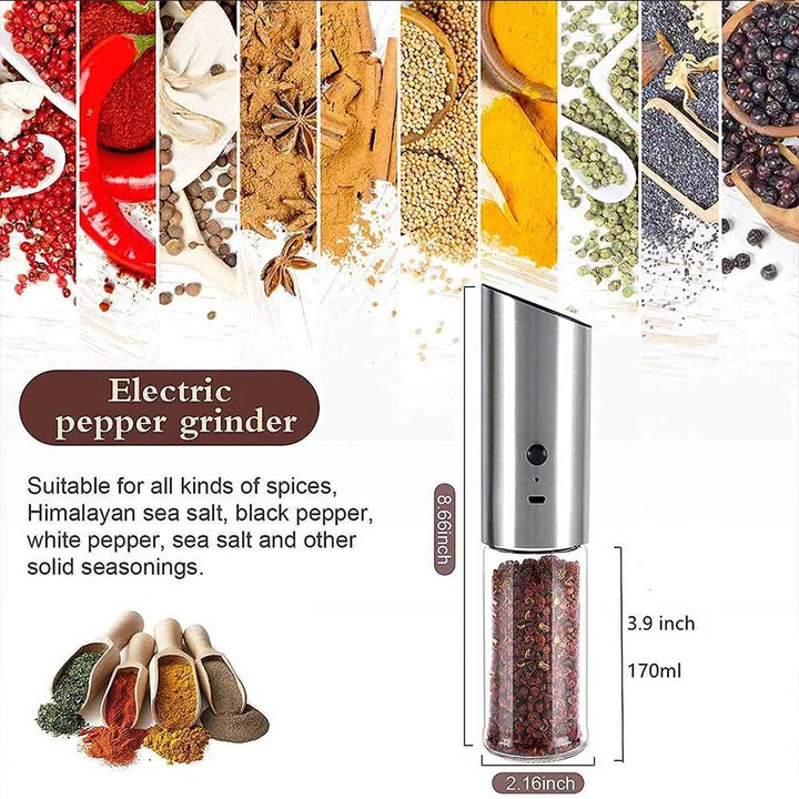 Lisslune | USB rechargeable gravity spice mill Duo - Modern salt and pepper mills