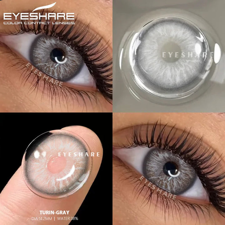Rynx | 1 Pair of Contact Lenses in Natural Color for the Eyes Fashion Blue Lenses Gray Pupils Brown Lenses Annual Cosmetic Green Lenses