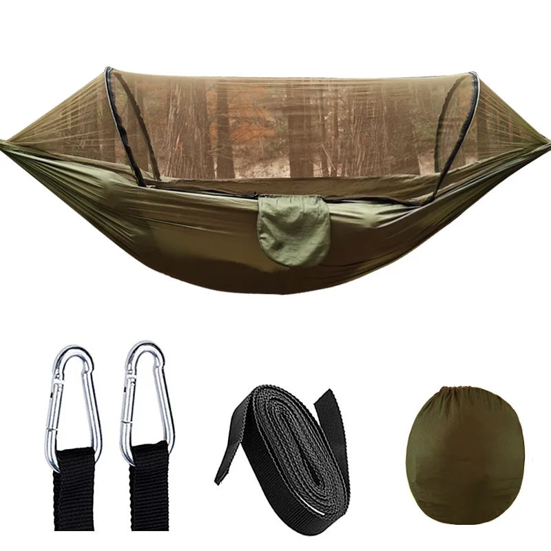 Lisslune | OutdoorRelax Hammock with Mosquito Net and Quick Closure – 200 kg load capacity
