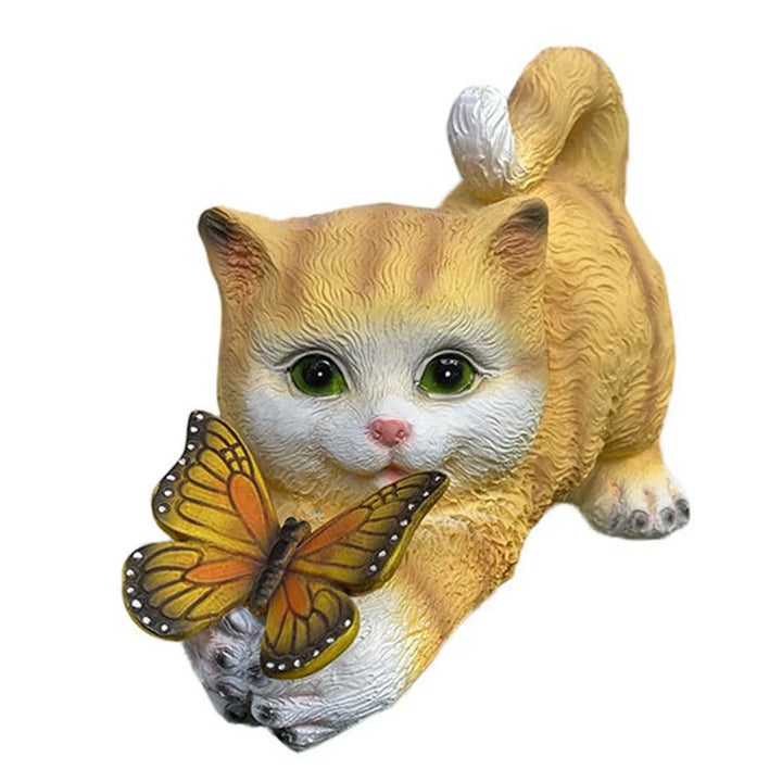 Lisslune | Butterfly Catcher Cat Resin Decorative Lamp