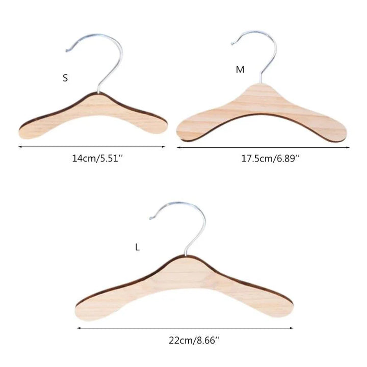 Lisslune | 10-piece wooden dog clothing hangers - Sturdy and lightweight organizers for pet clothing