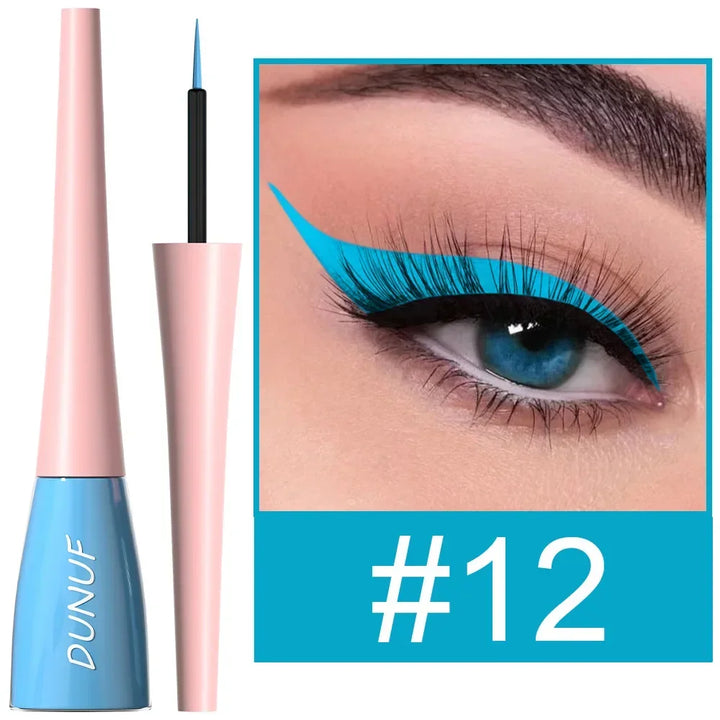 Rynx | Purple Eyeliner Long-lasting Liquid Black Eyeliner Pencil Waterproof Fast-drying Blue White Eyeliner Pencil Korean Cosmetics Tool 18 Colors