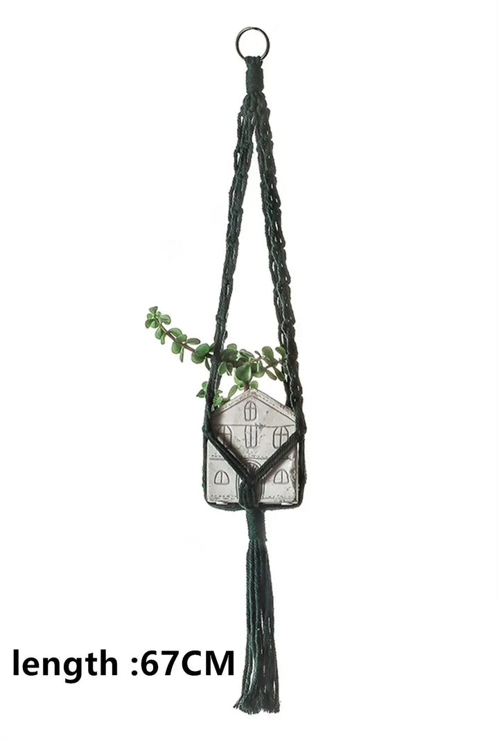 Rynx | Macrame planter wall hanging basket pot Bohemia air plant hanger holder flower planter hanger wall mini tapestry home decor