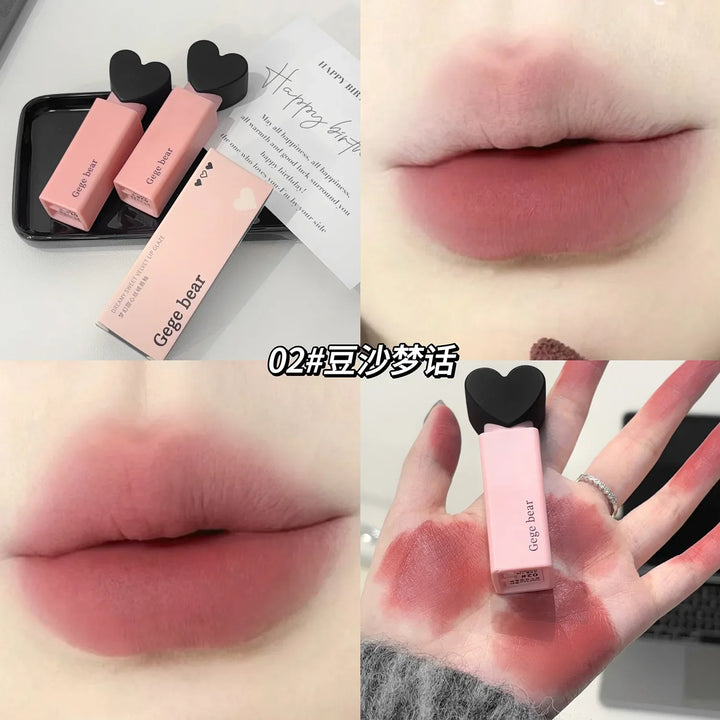 Rynx | Sweet Heart Velvet Lip Gloss Face Mouth Matte Mist Pink Tint Party Lipstick Powder Rouge Eyeshadow Fair Price Makeup Wholesale