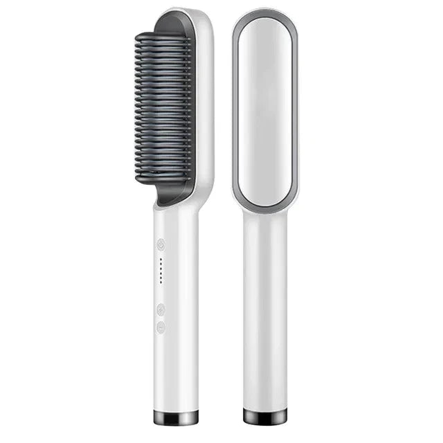 Lisslune | Hair Straightening Brush UK – 2-in-1 Thermal Comb Straightener & Curler with Adjustable Heat & Tourmaline Technology