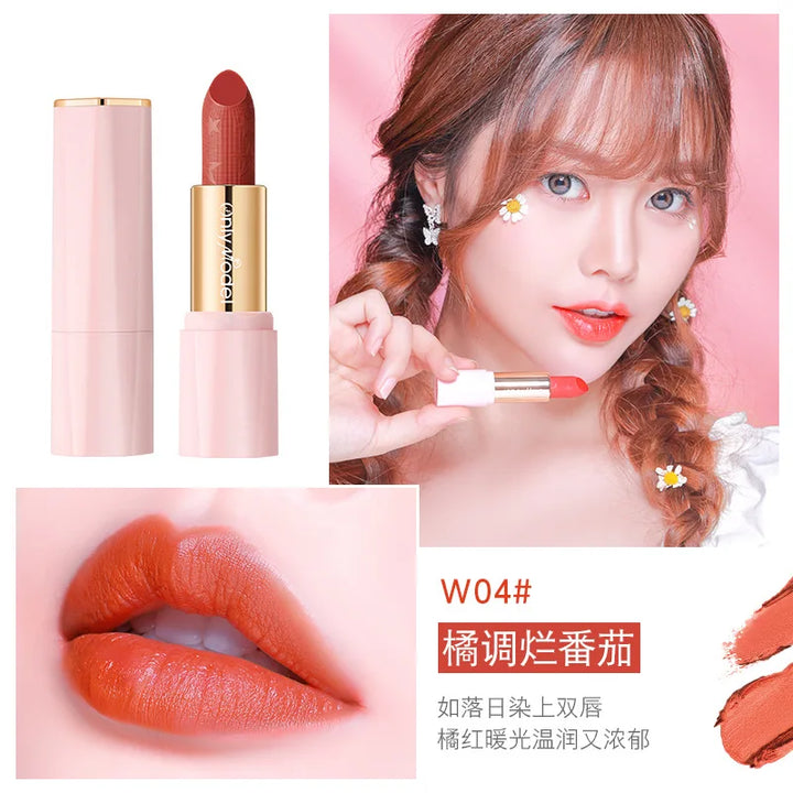 Rynx | Orange Lipstick Velvet Matte Lipsticks Waterproof Long-lasting Lipstick Velvet Lip Color Women's Cosmetics Sexy Lip Paint Makeup