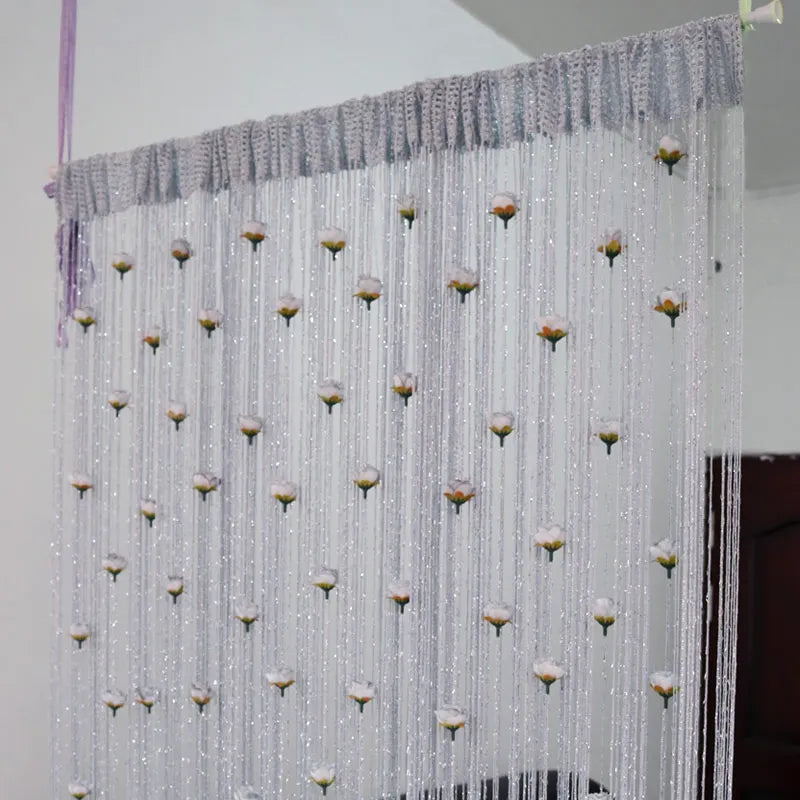 Lisslune | Floral Decorative Hanging Room Divider Curtain